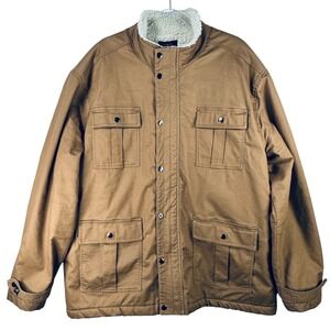 Alesbury Mens Sherpa‎ Lined Barn Chore Coat Jacket Toasted Coconut Brown 2XL